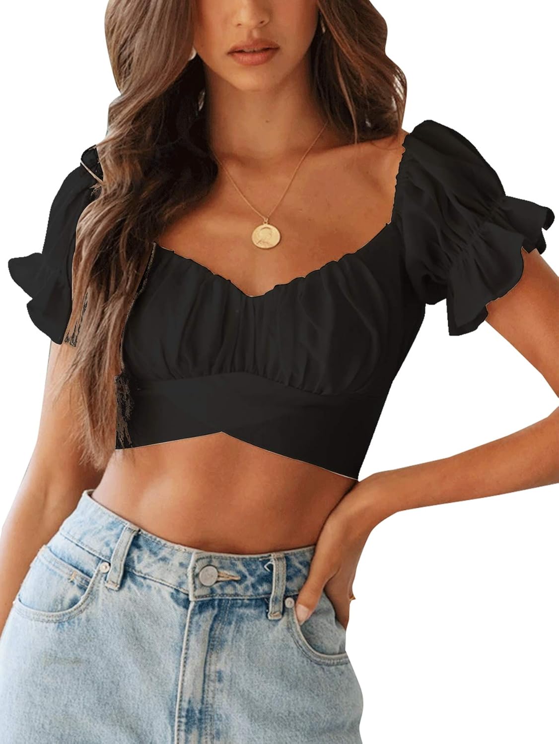 Ruffle crop top Clearance