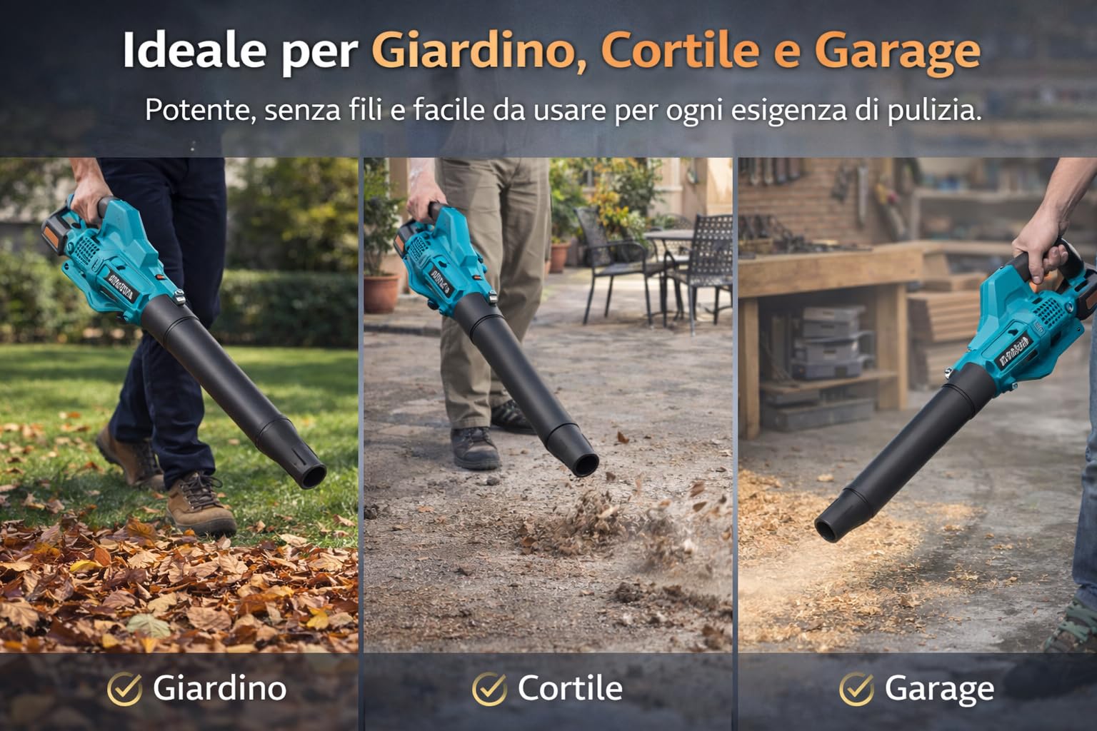 Soffiatore a Batteria 88V con 2 Batterie 4.0Ah, 2 Anni di Garanzia, 240 km/h, 20000 RPM, 6 Velocità Regolabili, Soffiatore Foglie Elettrico con Caricabatteria e Ugelli Inclusi