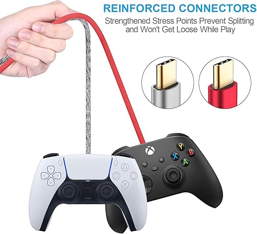Miniatura 2 de Cable de carga para controlador PS5 Paquete de 2 cables de datos tipo C a USB A cable de sincronización de alta velocidad para Playstation 5