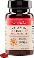 Vista 1 de NatureWise Complejo de vitamina B para mujeres y hombres – con ácido fólico biotina B1 B2 B3 B6 B12 – Apoya la energía celular y la claridad mental