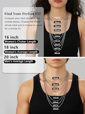 Silvora Necklace Chain for Women, 2.5MM Silver Chains Rolo Cable Necklace 316L Stainless Steel 14K Gold Plated Black Rose Gold Plated Womens Chain for Pendant 14-30 Length