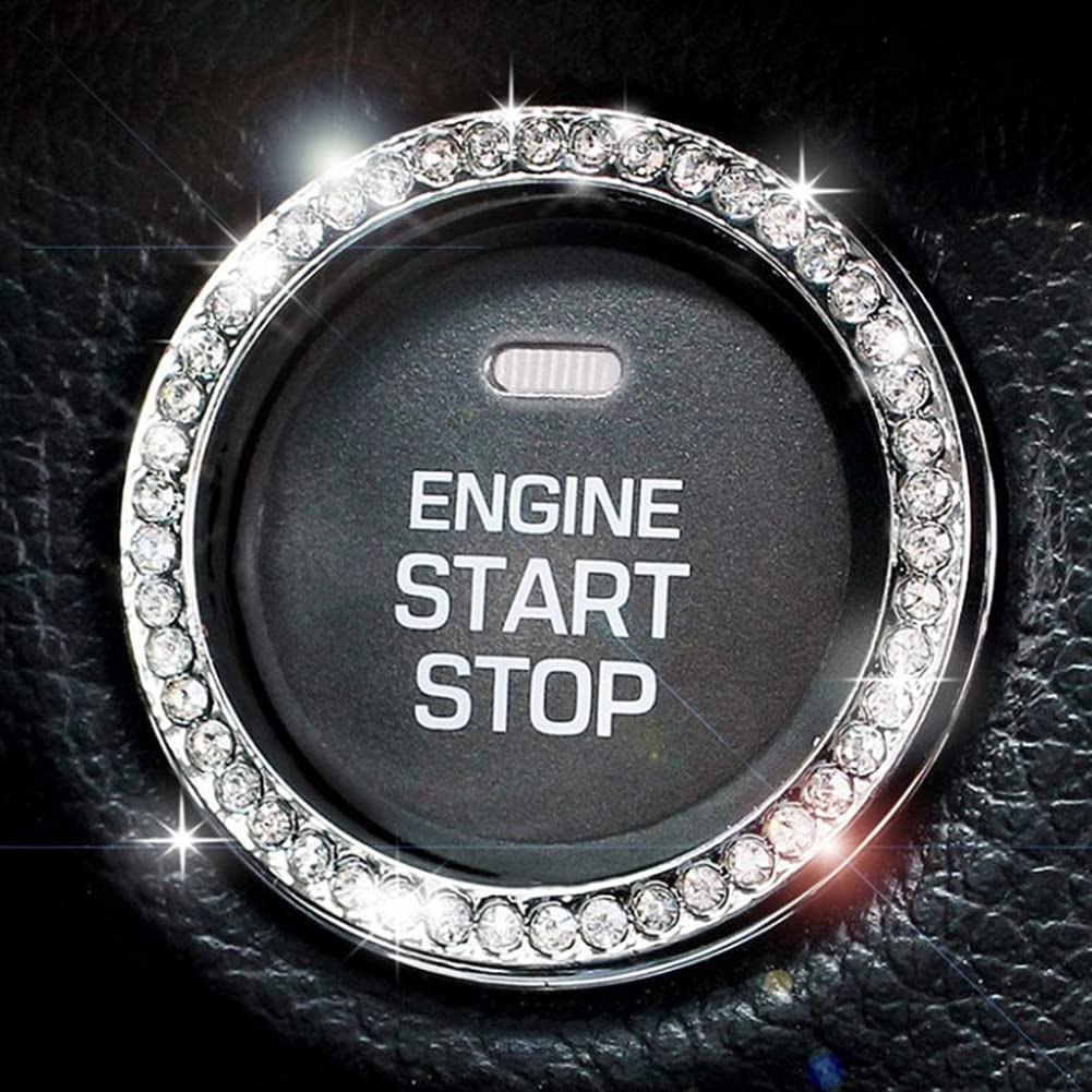 Produktbild von 4 Stück Push To Start Knopf Ring, Zündknopf Ring, Glitzerndes Auto