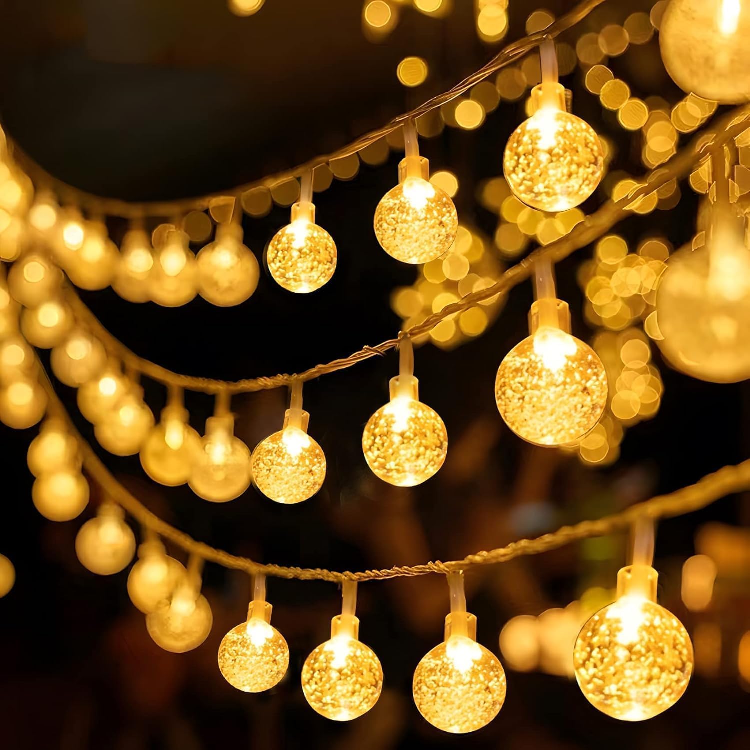 33ft 80LED Globe String Lights - Battery Powered Fairy Lights with Remote Control, Waterproof Indoor/Outdoor Hanging Lights for Home Gatherings, Patios, Gardens, and Weddings