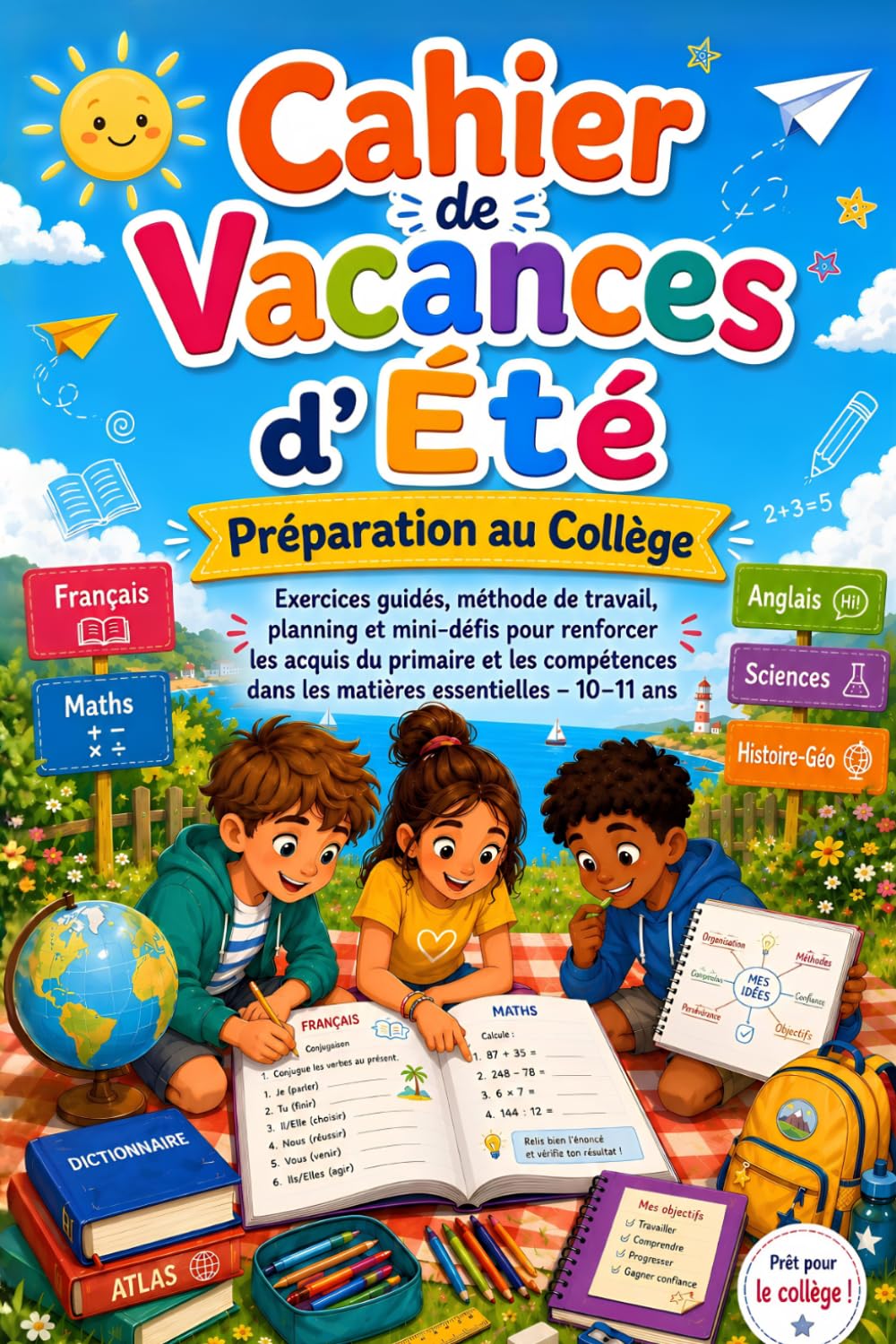 Cahier de Vacances d’Été – Préparation au Collège: Exercices guidés, mini-défis et méthode de travail pour réviser le programme du primaire sans stress – 10–11 ans