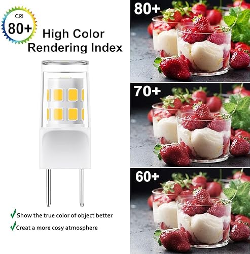 Miniatura 4 de Bombilla LED G8, equivalente a 3W equivalente a bombilla halógena de 20 W-25 W, base T4 JCD tipo Bi-Pin G8, bombillas de disco de 120 V para luz