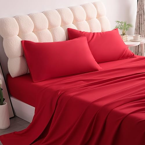 Vista 137 de NTBAY Juego de sábanas de 3 piezas, 100% microfibra tamaño individual, 1800 hilos, súper suave y acogedor, resistente a las arrugas, a la Aqua