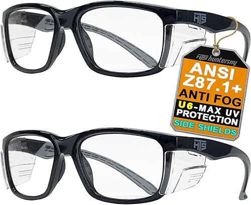 Miniatura 13 de E60 Gafas de seguridad antivaho con protectores laterales ANSI Z87 Protección ocular para laboratorio y química gafas de protección óptica E60 Clear