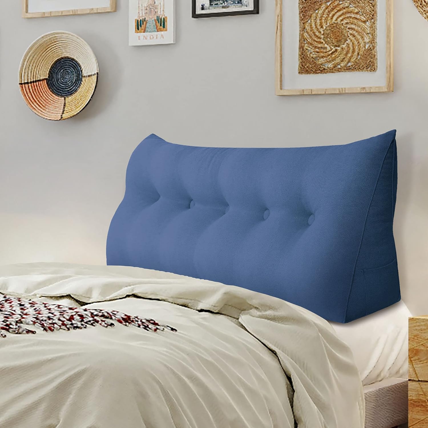 Buy WOWMAX Multifunctional Upholstered Headboard Pillow Twin, Button