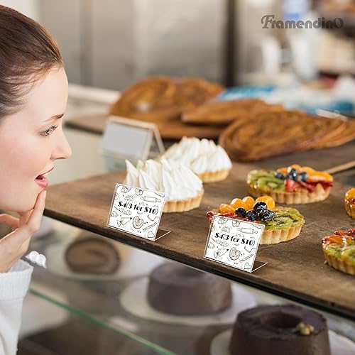 Miniatura 3 de Framendino, Paquete de 20 soportes de acrílico transparente de 3.5 x 2.5 pulgadas, soporte de exhibición en forma de L, soporte de plástico para