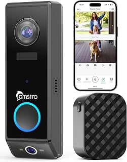 CAMSTRO Doorbell Camera Wireless, 2K Dual Lens Video Doorbell with Chime, Outdoor Security Cemera with AI Smart Human Dete... Price In India