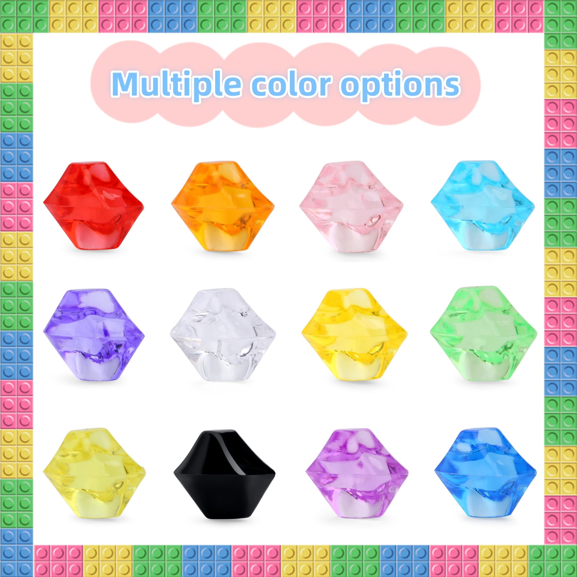 MAIBAOTA 500 PCS Colored Gemstones Diamonds Acrylic Gems Vase Fillers Fake Plastic Crushed Ice Rocks Cubes For Pirate Jewels Treasure Fish Tank Decorations Wedding Party Table Decor And DIY