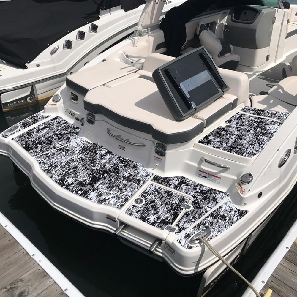 FOCEAN Boat Flooring EVA Foam Boat Decking Camo Marine Flooring Self-Adhesive Marine Mat for Motorboat RV Yacht Kayak 94.5" x 47.2"/23.6"/15.7"
