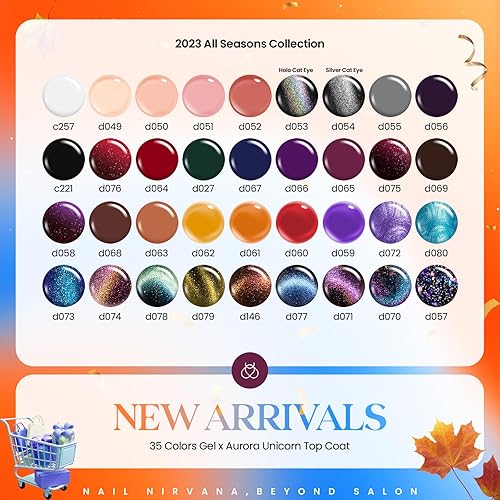 Miniatura 2 de Beetles - Juego de 39 esmaltes de uñas de gel UV para todas las estaciones, con capa base y superior, remojar rosa, rojo, verde, azul, dorado,