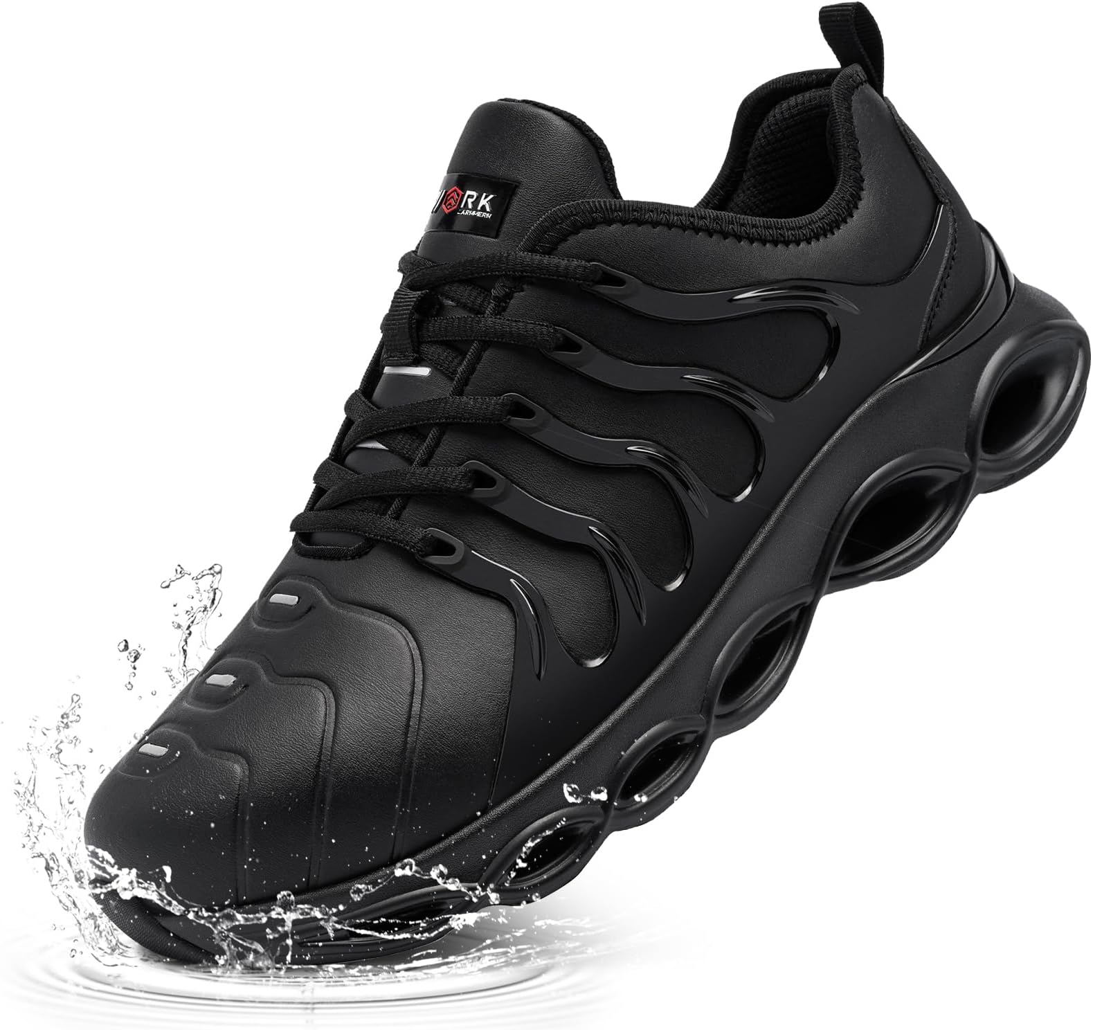 LARNMERNSteel Toe Cap Trainers Mens Safety Trainers Waterproof Cushioning Safety Shoes Anti-Smashing Lightweight Comfortable Fashion Work Shoes