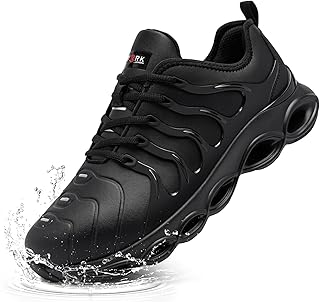 LARNMERN Steel Toe Cap Trainers Mens Safety Trainers Waterproof Cushioning Safety Shoes Anti-Smashing Lightweight Comfortable Fashion Work Shoes