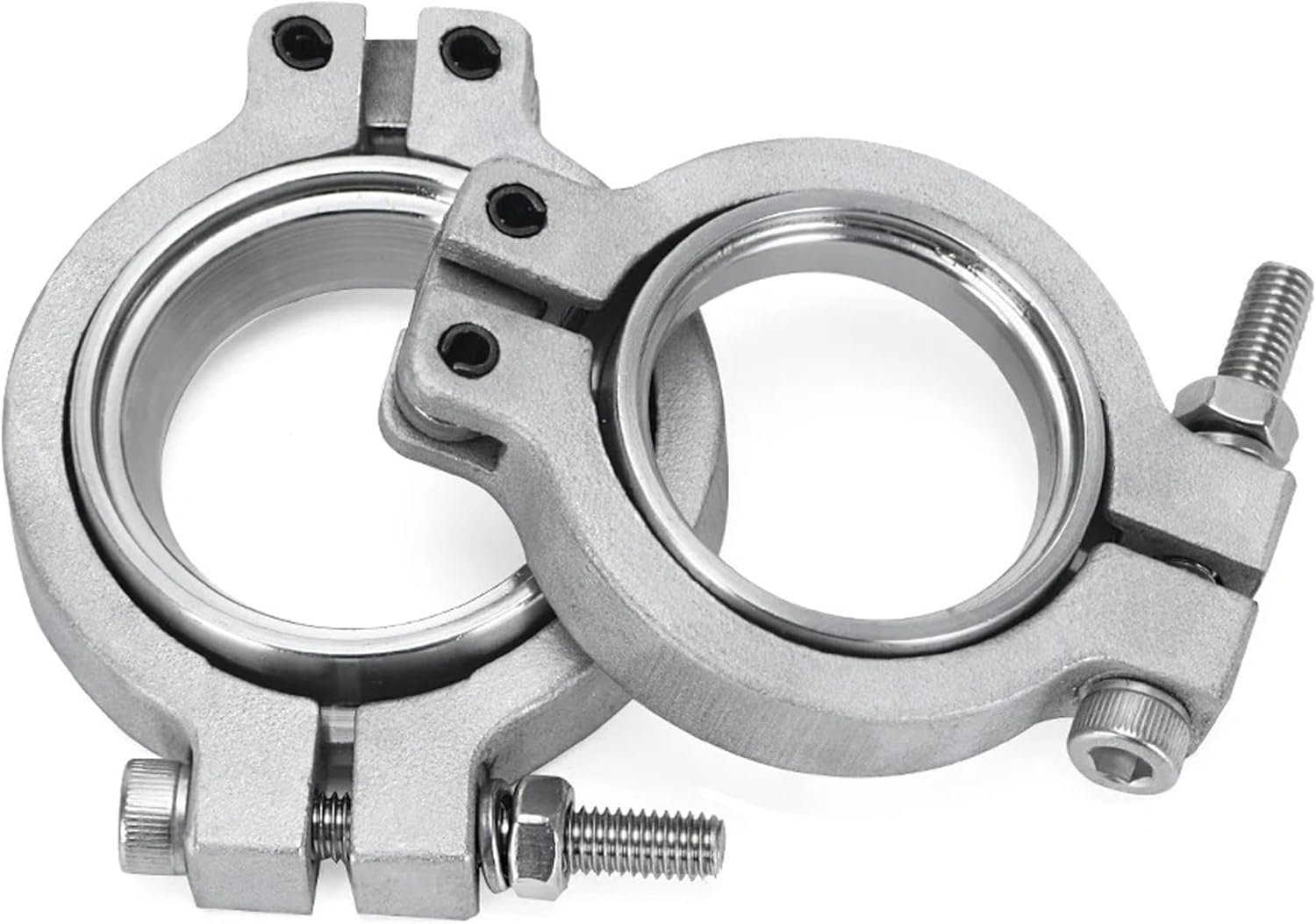 Inlet Outlet Flanges Clamps v-band Flange Clamp Set Replacement For TiAL MVS 38MM Wastegate W/Screws Nuts and Seals