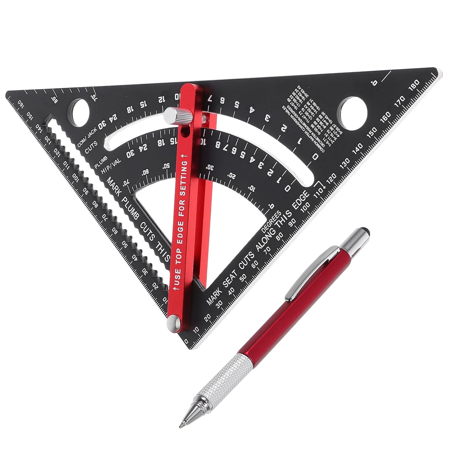 Abaodam Adjustable Carpenter Square Multifunctional Woodworking Protractor 7 Inch Aluminum Alloy with Metric and Imperial Scales for Accurate Angle Measuring in Carpentry Projects