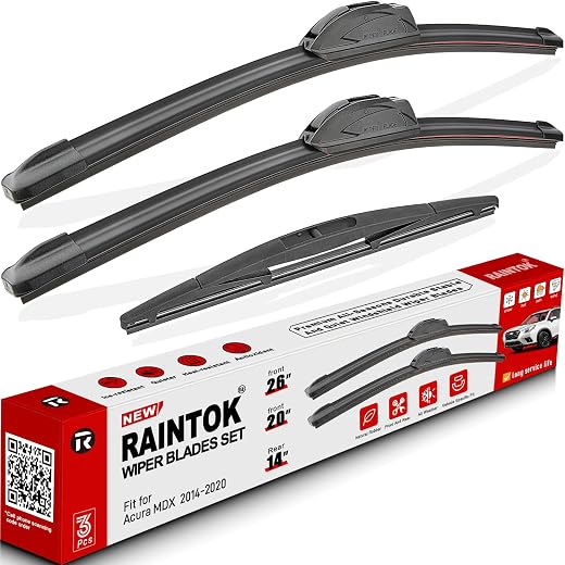 RAINTOK Windshield Wiper Blades Replacement for Acura MDX 2014 2015 2016 2017 2018 2019 2020 Original Factory Quality Fron...