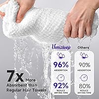 Vista 7 de Umisleep Toalla de pelo extra grande de microfibra para mujer, cabello largo, rizado y grueso, toalla de pelo súper suave antiencrespamiento