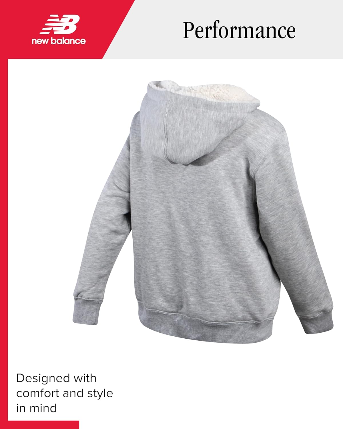 New Balance Boys Sweatshirts - Soft Fleece Sherpa Lined Hoodies for Boys - Zip Up Cotton Youth Kids Hoodie Sweatshirt - Image 6