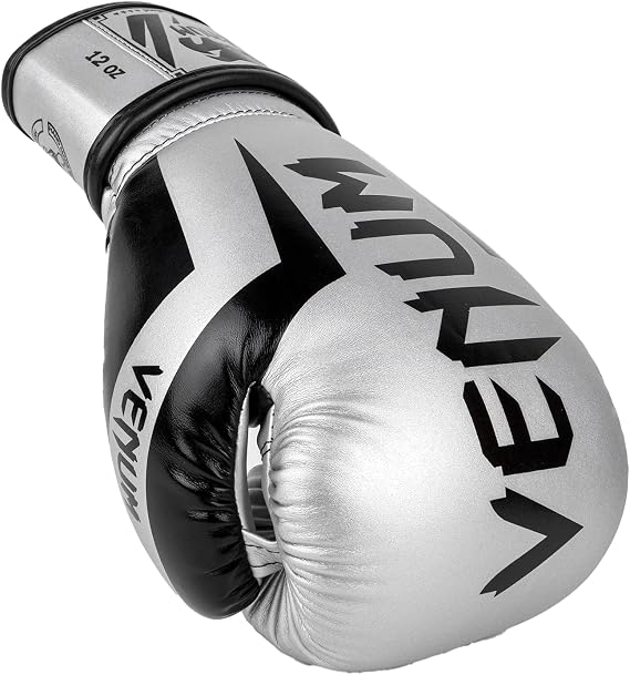VENUM Boxing Gloves ELITE BOXING GLOVES Silver x Black VENUM-1392-451 // Sparring Gloves Boxing Kickboxing Fitness