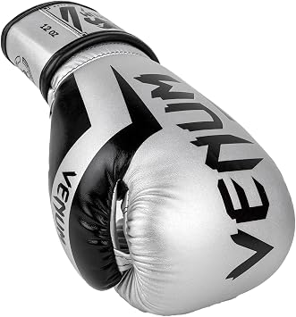 VENUM Boxing Gloves ELITE BOXING GLOVES Silver x Black VENUM-1392-451 // Sparring Gloves Boxing Kickboxing Fitness
