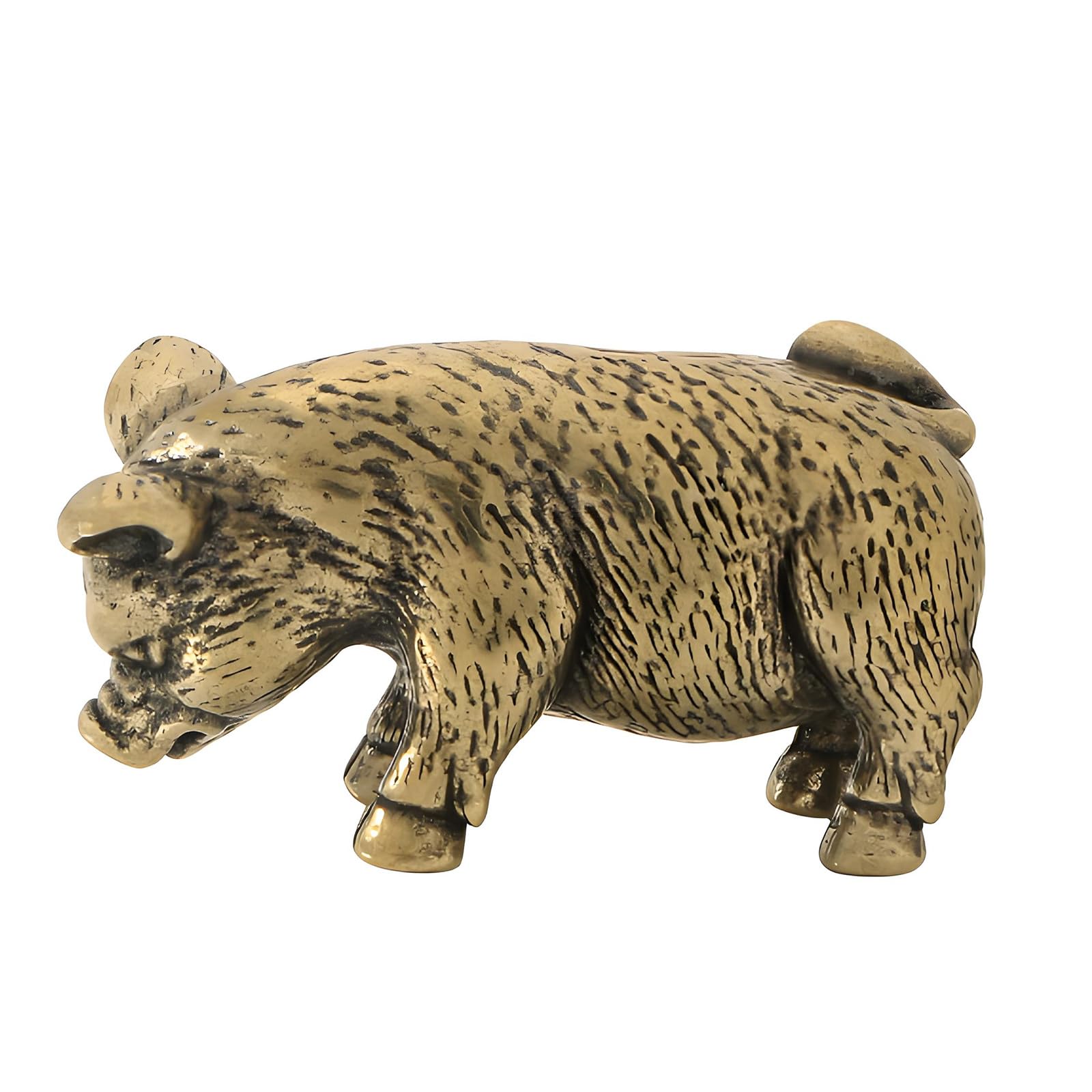 APGLSXY Zodiacs Statue Antiqued Brass Pigs Miniature Figurine Decors Symbolizing Wealth and Fortunes Home Collectible Ornament Lucky Pigs Statue