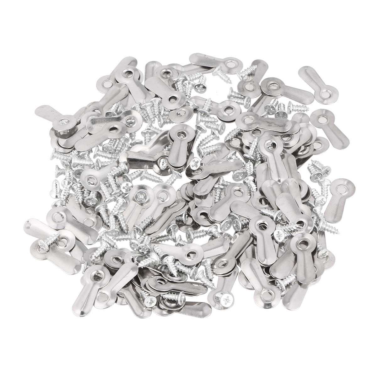 Sourcing Map 100 Bilderrahmen-Clips Mit Schrauben – Silber, Drehknopf-Verschluss, 25x9 Mm