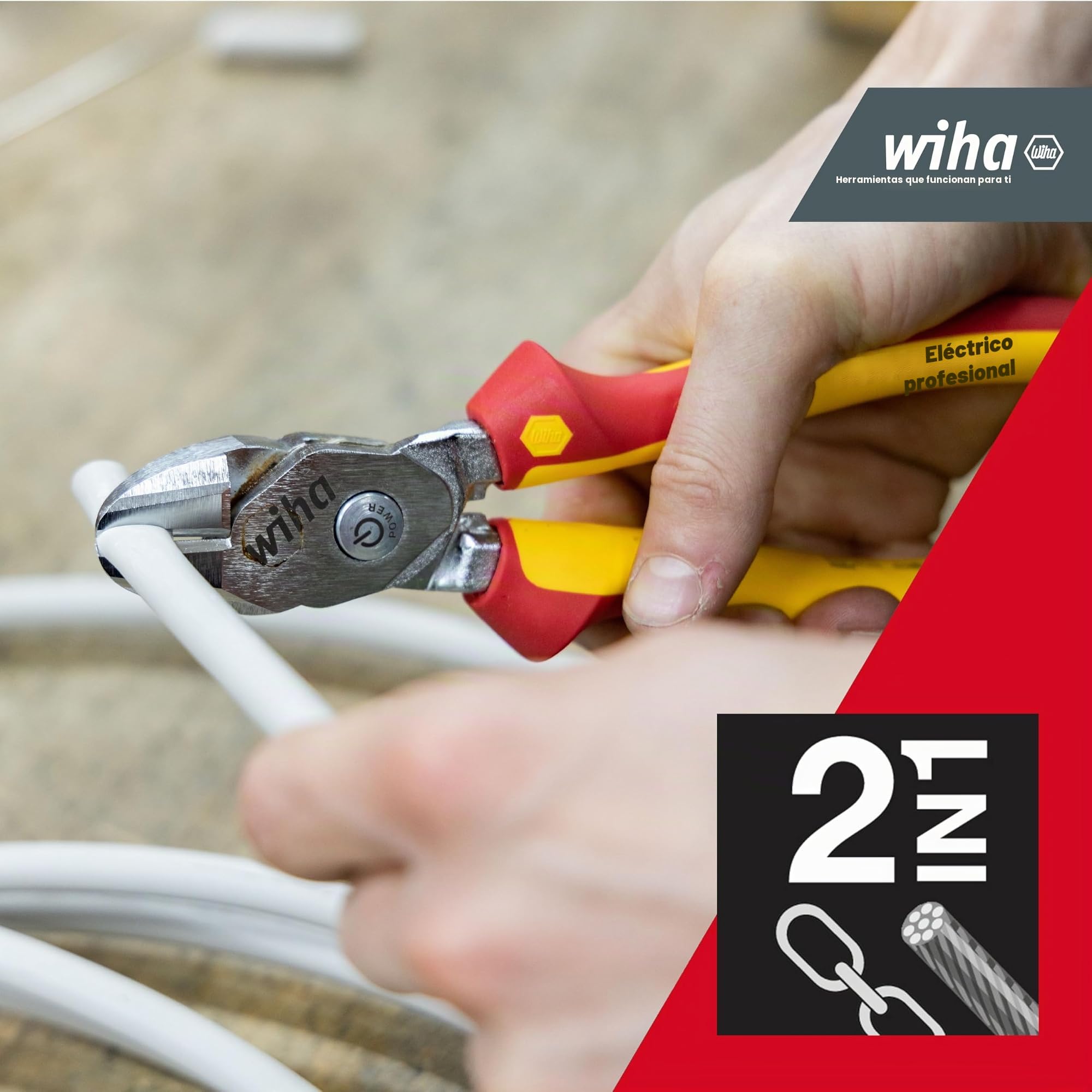 Wiha Alicates de corte diagonal de alto rendimiento BiCut® Professional con DynamicJoint® conmutables 200 mm, 8" (38984)