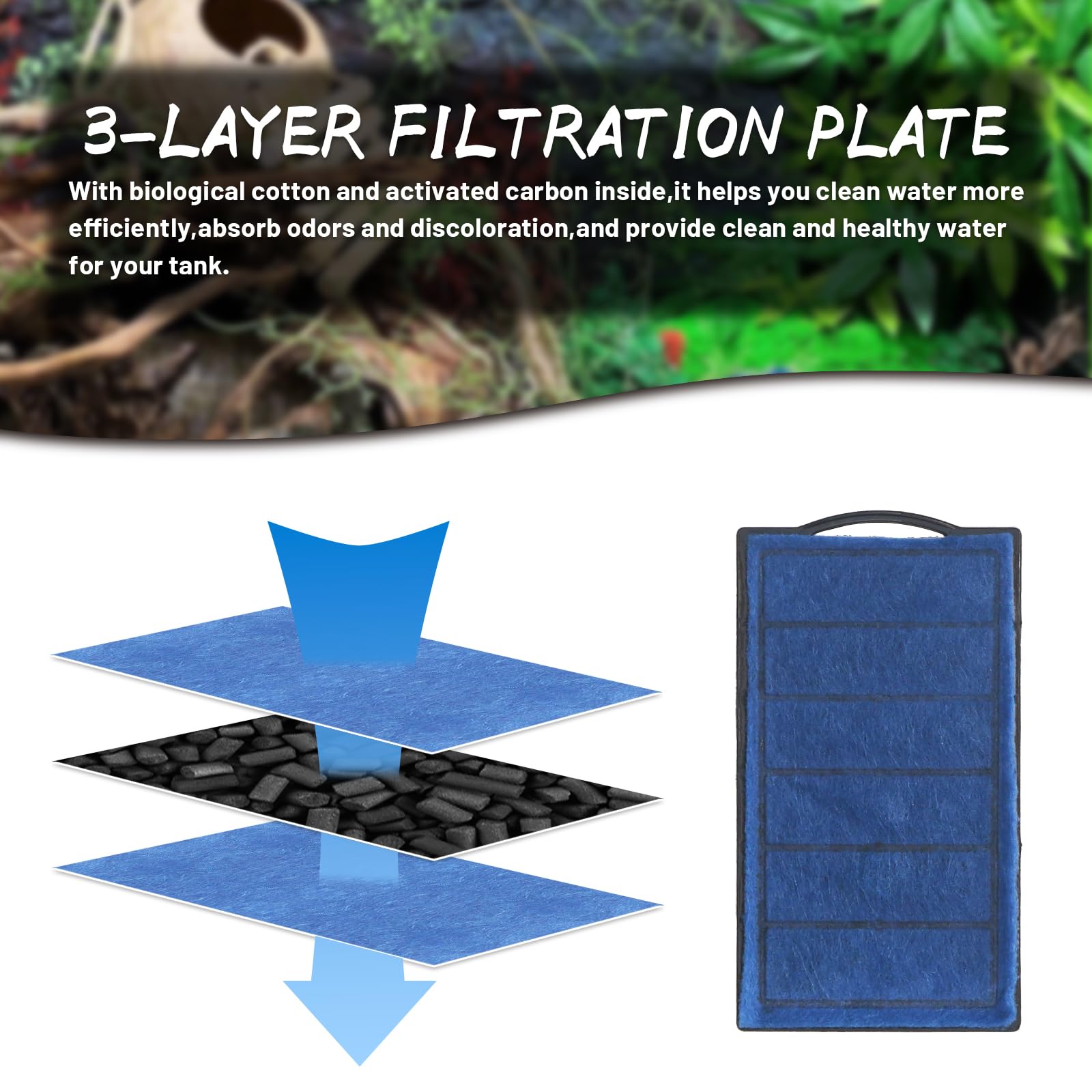 Snapklik.com : Turtle Tank Filter Aquarium Internal Filter For 3 To 20 ...