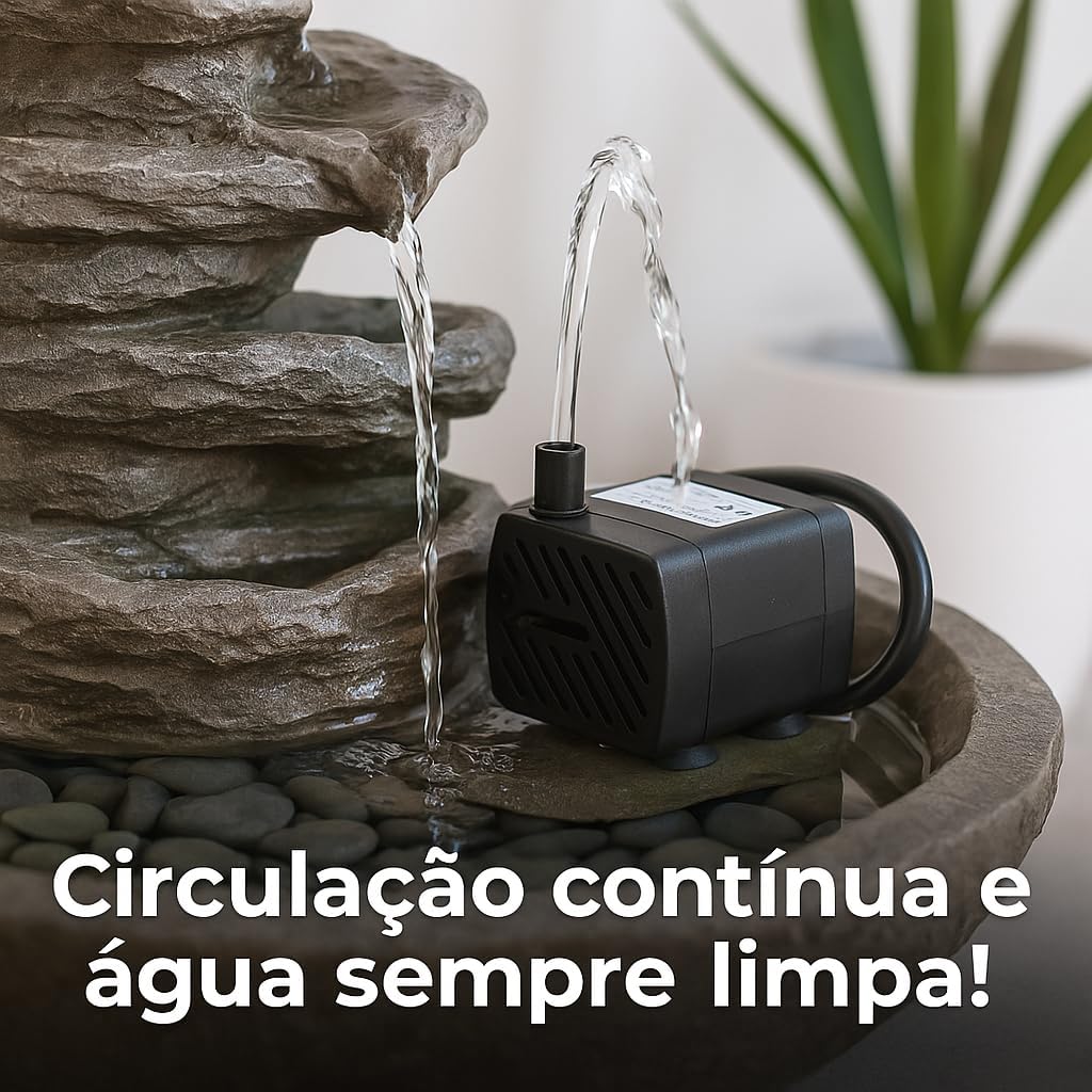 Bomba Submersa Bombinha Motor Para Aquário Fonte Água Bebedouro Pet 150l/h Bivolt