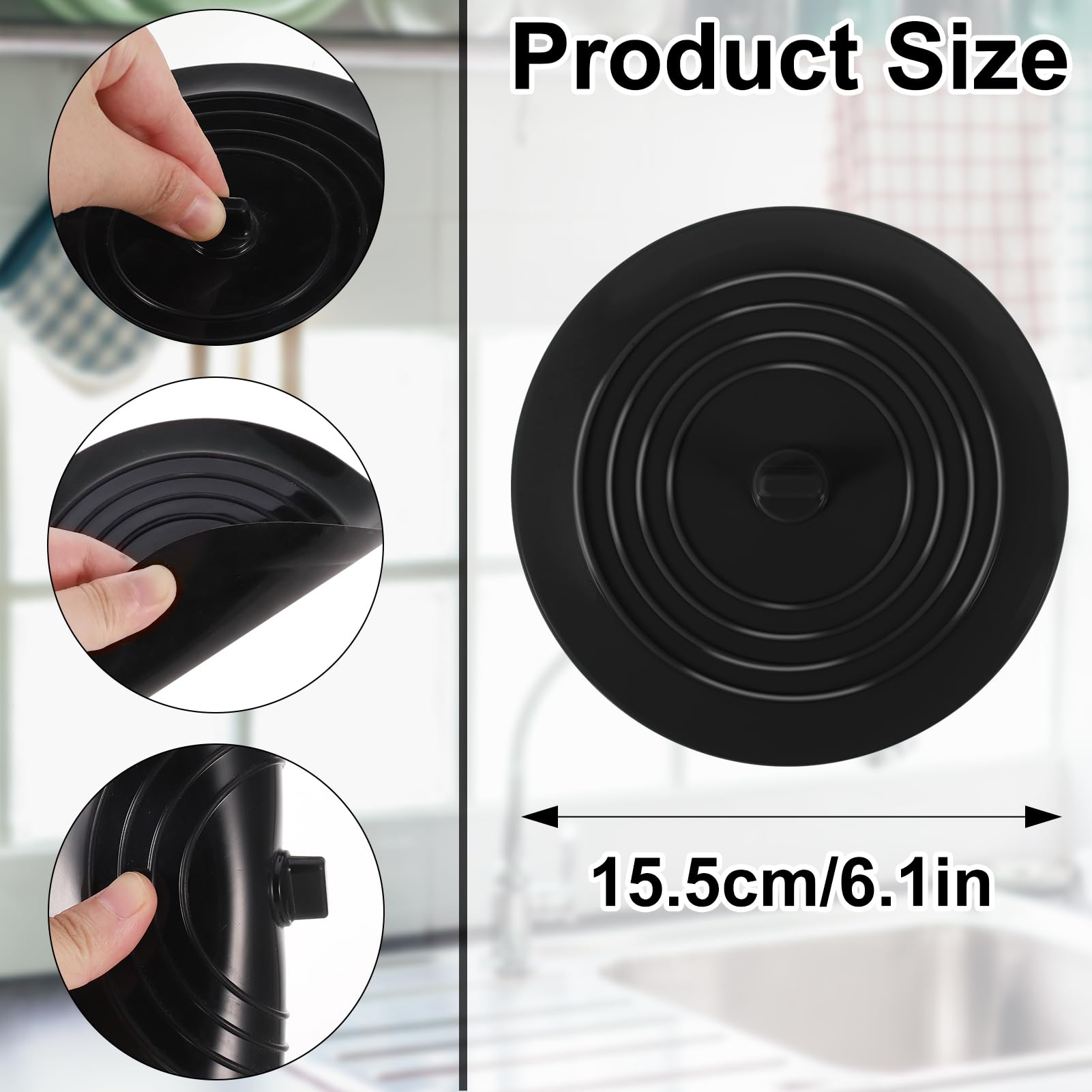 3 Tappi Di Scarico In Silicone Universali Per Lavandino, Vasca E Bagno - Colori Blu, Verde, Grigio - Antiodore E Facili Da Pulire