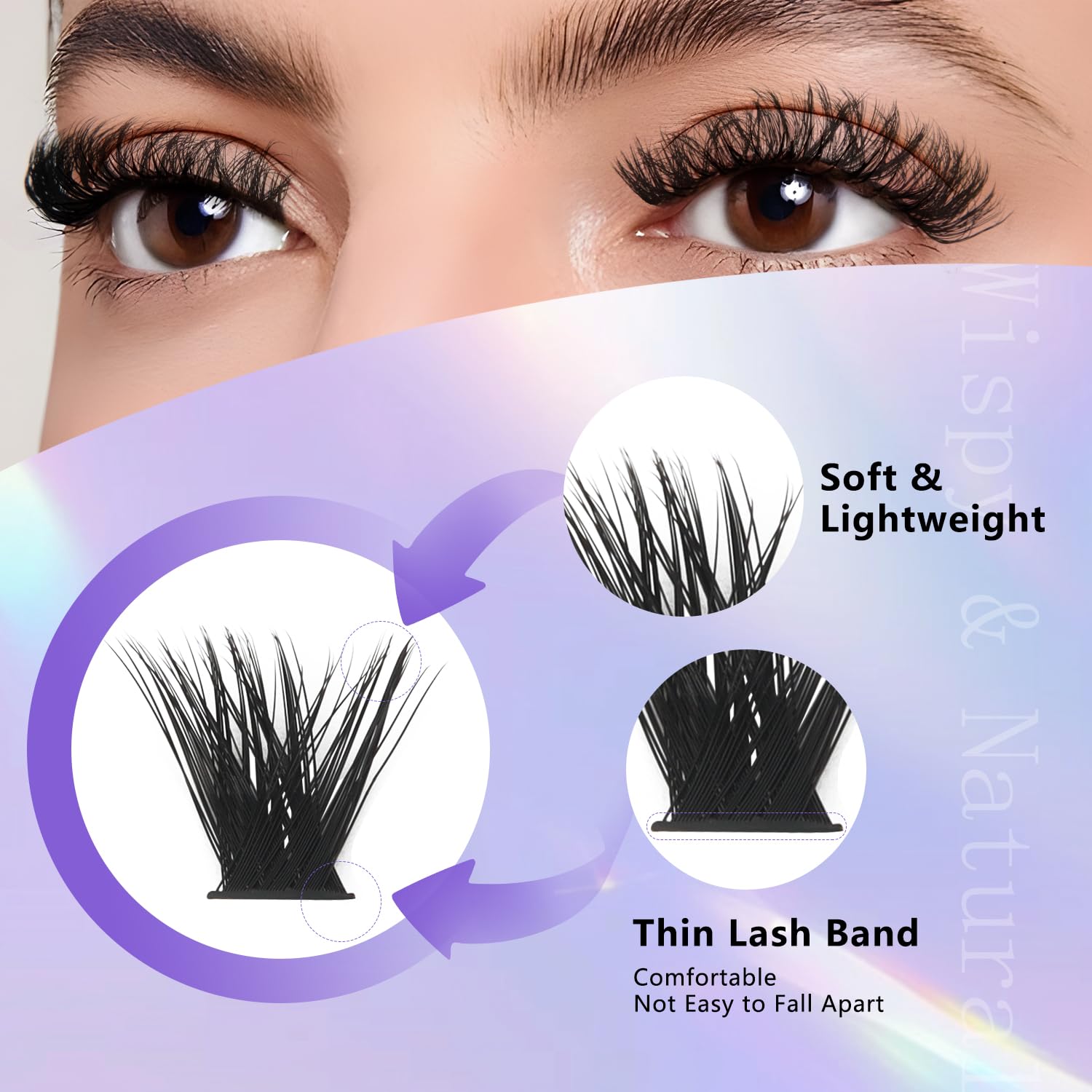 OWill 270 Pezzi Ciglia Finte Ciuffetti Extension Ciglia D Curl 10-18mm 60+80+100D Ciglia Finte Naturali Kit Extension Ciglia Fai da Te per Principianti
