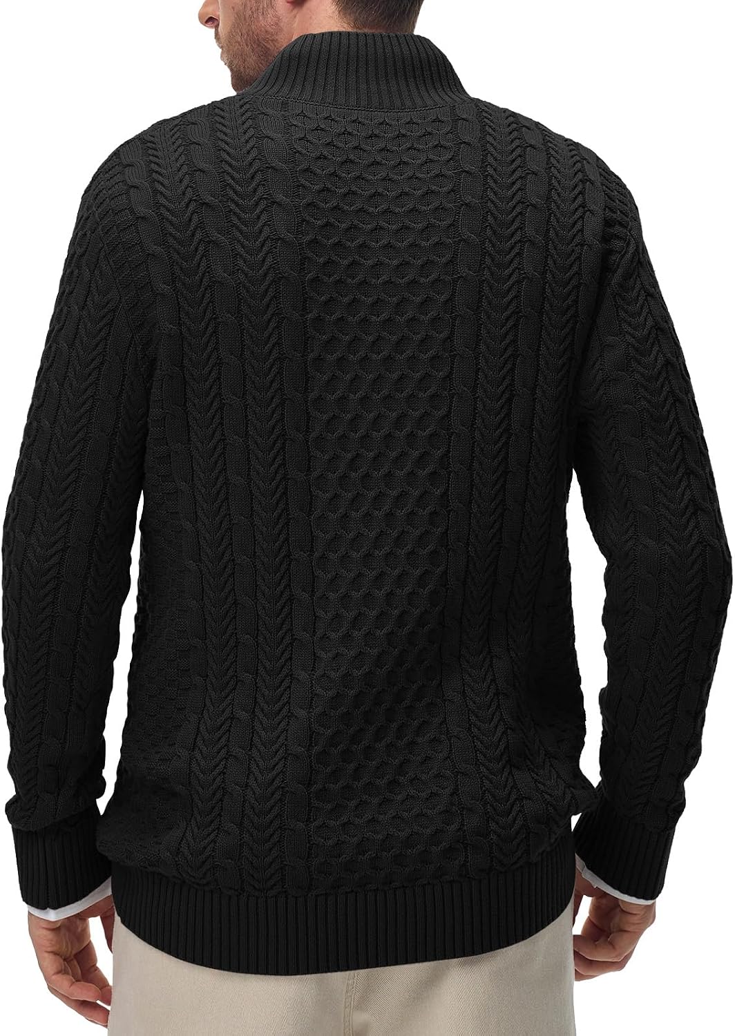 Mens Stand Collar Pullover Sweater Slim Fit Button Casual Knitted Sweaters Twisted Thermal Fashion Henley Sweater