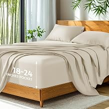 SONORO KATE 100% Viscose Derived from Bamboo_Sheets, Extra Deep Pocket,4PC