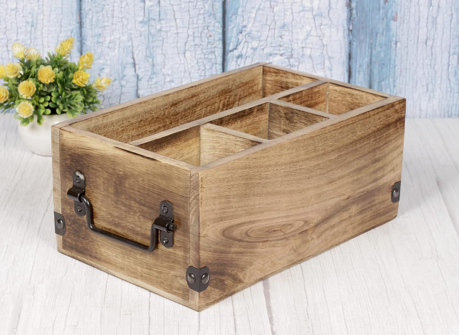 CRAFTYKART Cutlery stand for Kitchen | Wooden Cutlery holder for kitchen | Cutlery holder Wooden | Cutlery stand cutlery holder dining table | Spoon stand kitchen Wooden spoon holder ( Brown )