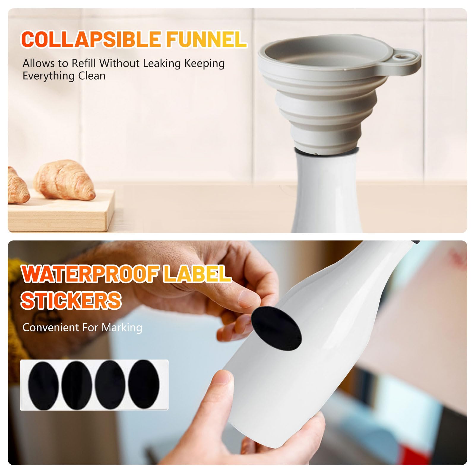 Dispenser Per Olio D'Oliva In Ceramica - Salvagoccia Con Ugello A Gravità, Coperchio Automatico, 300 Ml - Foto 4