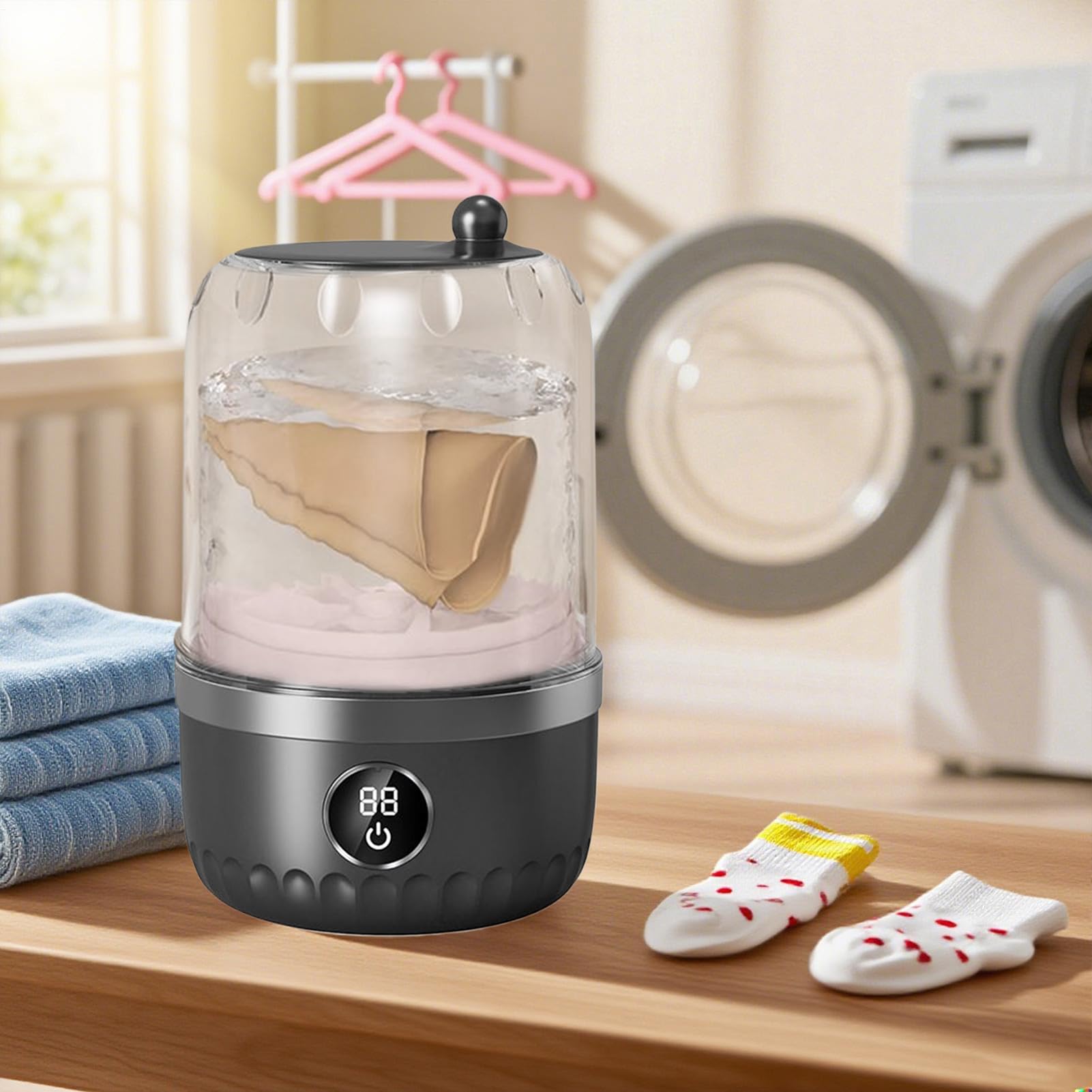 Mini Lavatrice Portatile 1L - Lavabiancheria Compatta Per Uso Domestico E Da Viaggio | Elettrodomestico Per Vestiti, Perfetta Per Hotel Campeggi Appartamenti Dormitori