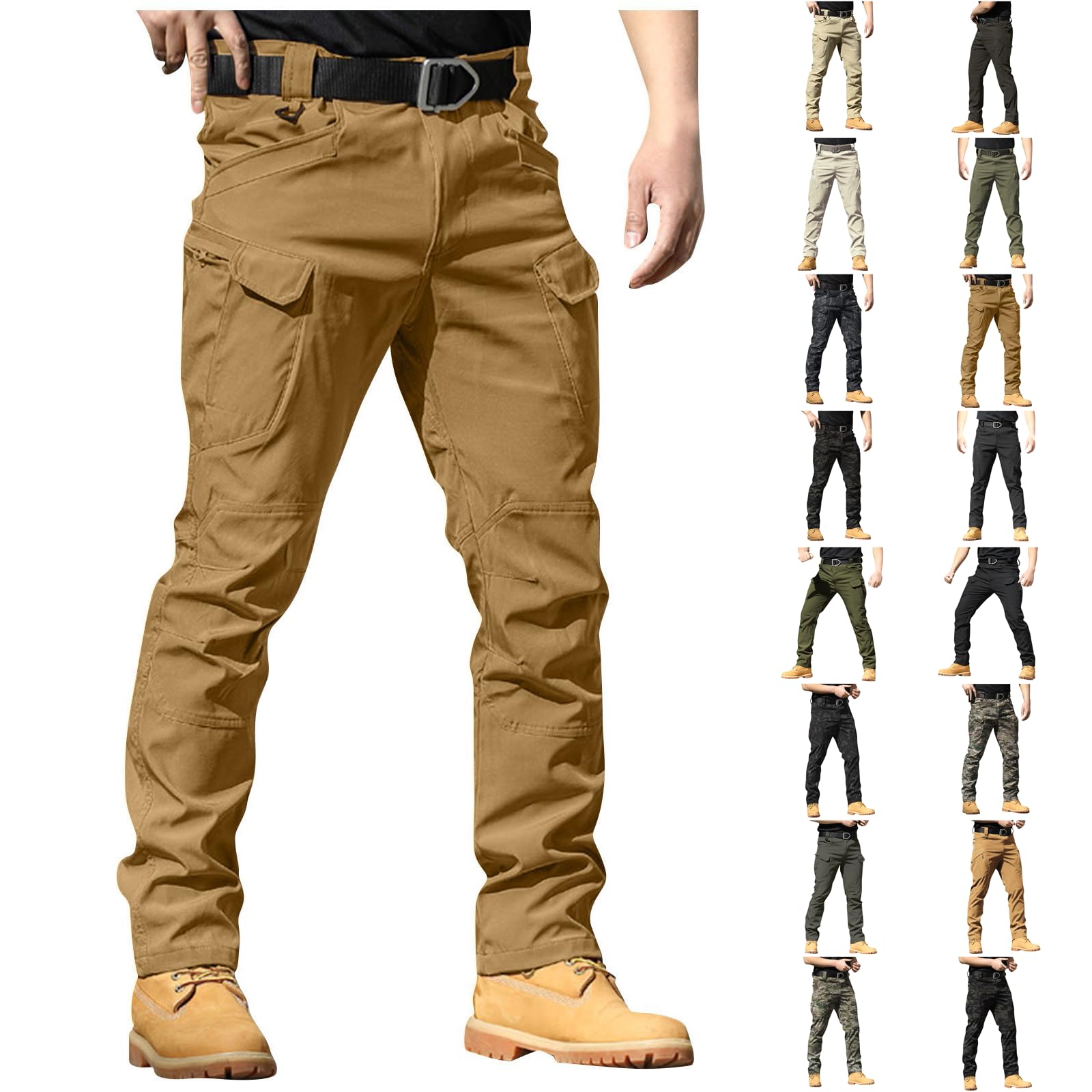 Tactical Pants for Men Water Resistant Ripstop Camo Cargo Pants Lightweight Quick Dry Hiking Work Pant Multi Pockets