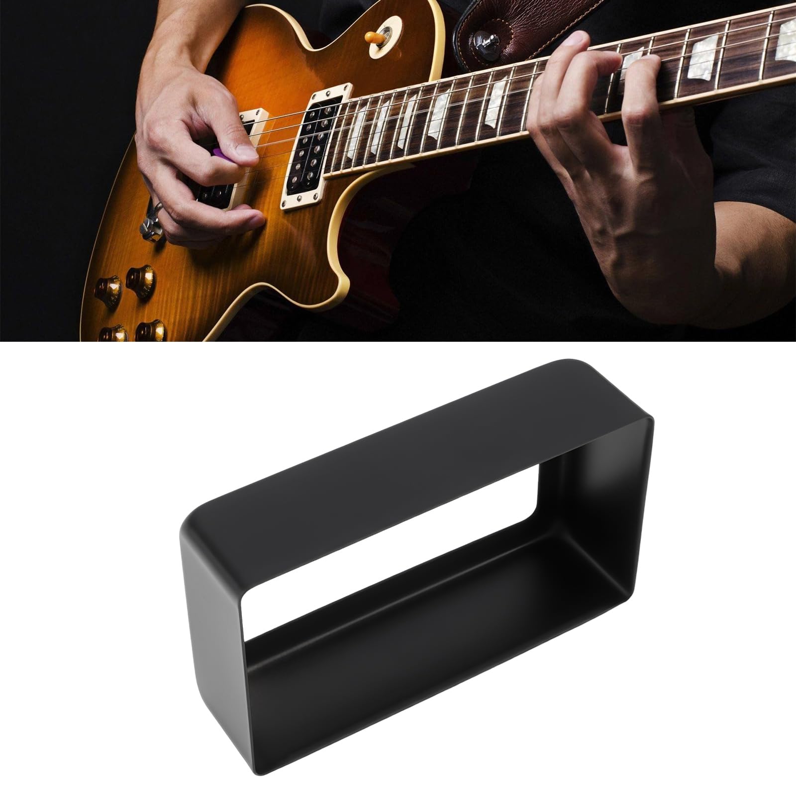 SG Store 2pcs Open-Style Humbucker Pickup Cover Metal Replacement Shell 70x38x20mm for Electric Guitar Humbuckers Black - Image 3