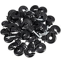 Vista 1 de SINJEUN 100 aisladores eléctricos negros para valla eléctrica atornillables, aisladores de poste de madera para valla eléctrica