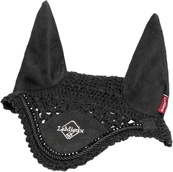 LeMieux Hobby Horse Ear Bonnet- Handmade Crochet - Super Soft - Suitable for Ages 3+ Gift for Kids - Black