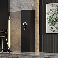 Vista 6 de Kavey Caja fuerte para 5-8 armas, caja fuerte larga para rifles y pistolas del hogar con teclado retroiluminado, gabinete de armas de acceso rápido