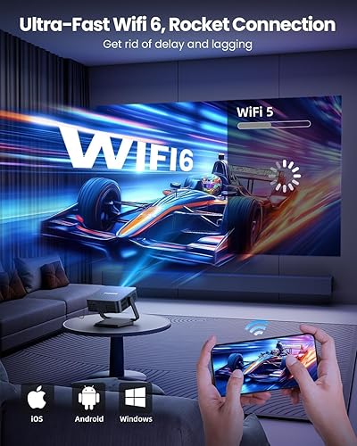 Miniatura 4 de Built-in AppsDolby Audio FUDONI Smart Projector with WiFi 6 and Bluetooth, 1080P Full HD Projector Built-in Netflix Prime VideoYoutube, Zoom