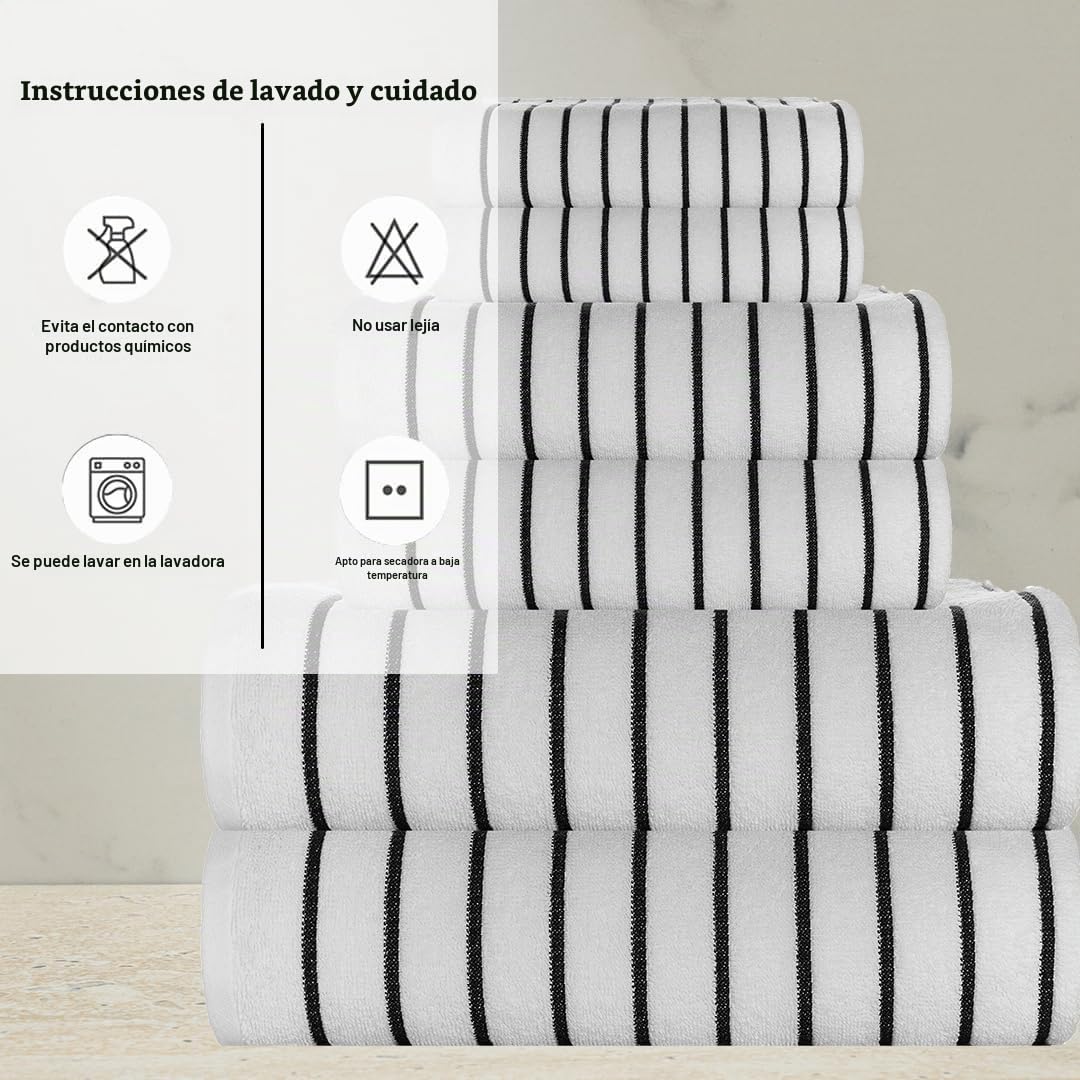 Casa Copenhagen Ecstatic Juego de Toallas de 6 Piezas, Blanco, 600 g/m², 2 Toallas de baño, 2 Toallas de Mano y 2 paños de Lavado en Suave algodón Egipcio para baño, Cocina y Ducha | Ecstatic 100% algodón egipcio: 2 bañeras, 2 toallas y 2 paños, set de re