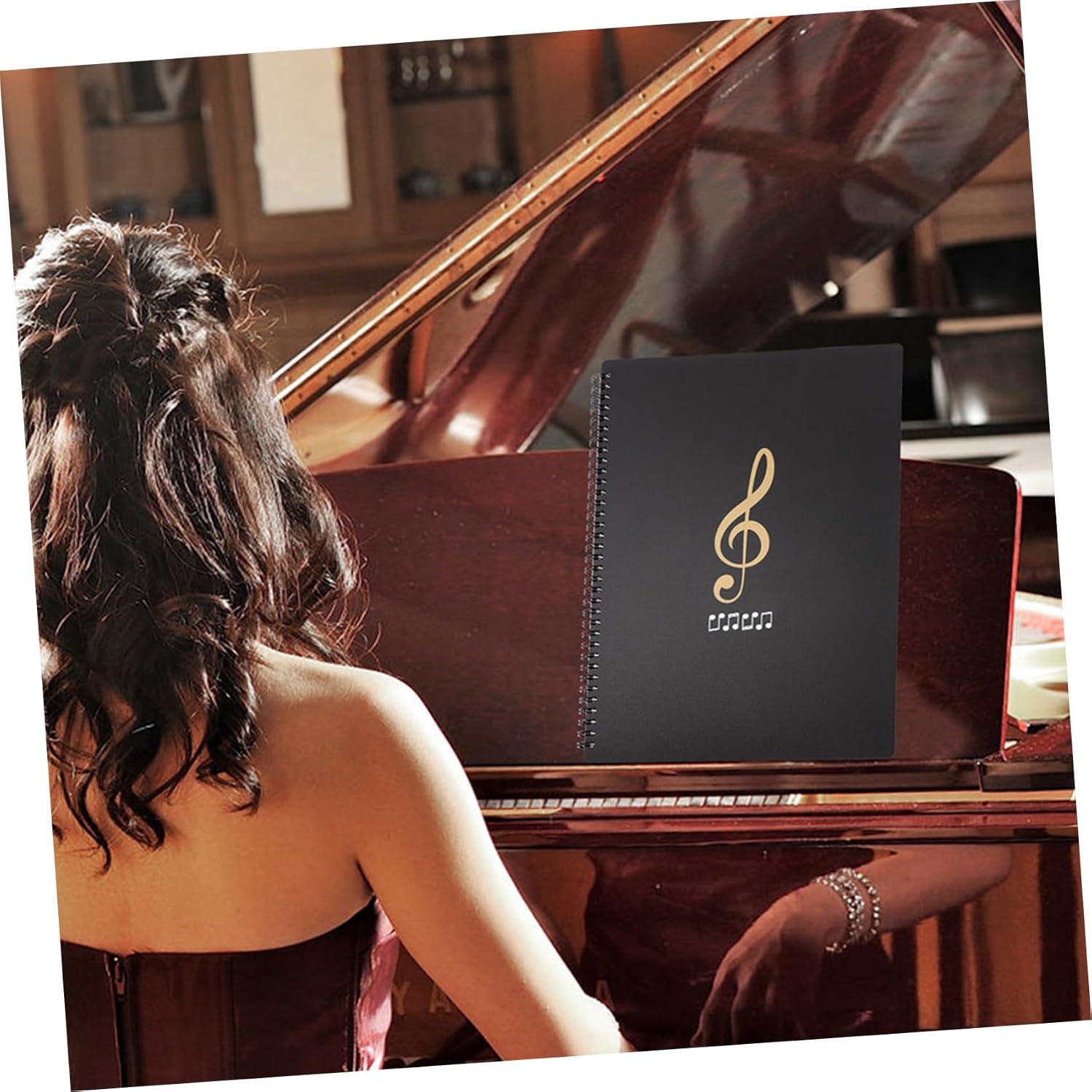 Vaguelly A4 Music Sheet Music Folder 30 Double-Sided Pages, Multi-Layer Score File Organizer for Musicians and Choir Performance, Portable Document Holder for Office and Classroom Use