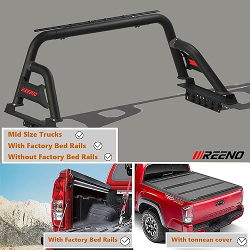Miniatura 6 de Barra antivuelco  Barra enrollable ajustable deportiva para camioneta de tamaño mediano compatible con Tacoma, Ford Ranger, Canyon, Nissan Frontier,