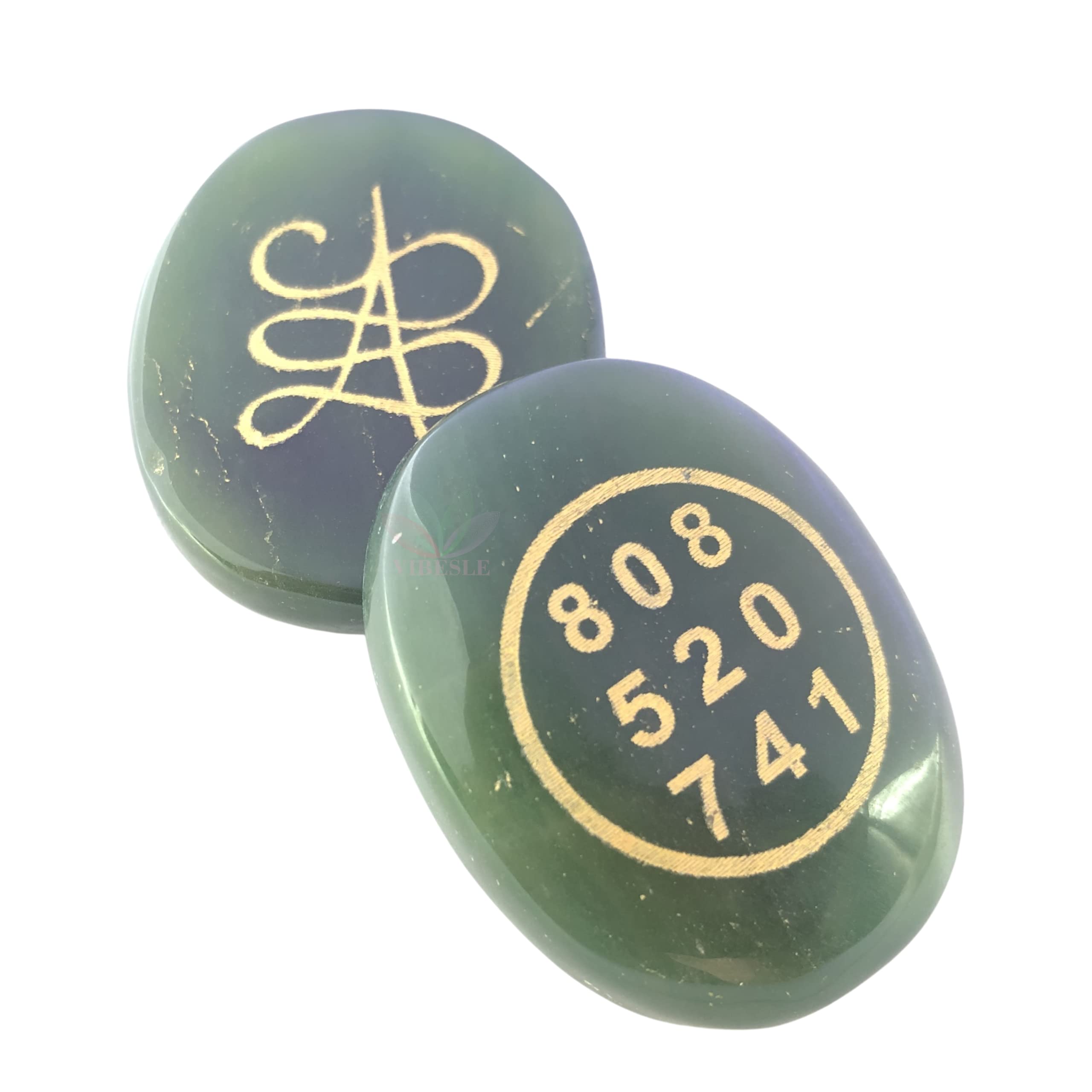 Cabochon énergie Positive Réussite Financière REBUY Zibu Symboles En Cristal Naturel De Jade Vert Pour L'argent, La Cristal énergie Positive Réussite Financière
