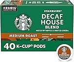 Starbucks K-Cup Coffee Pods, Medium Roast Hot or Iced Coffee, Decaf House Blend, 40 Keurig Pods