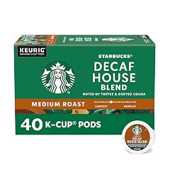 Starbucks K-Cup Coffee Pods Medium Roast Hot or Iced Coffee Decaf House Blend 40 Keurig Pods